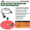 CAMPINGMOON Camping Gas Stove Adapter with Extent Hose, Inlet: 16oz/1Lb