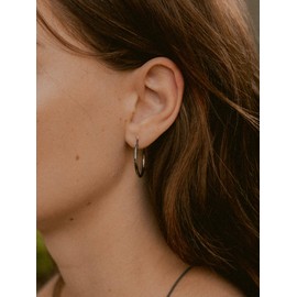 modabilé Women's Hoop Earrings 925 Sterling Silver Hanging Round (2 cm / 20 mm) I Round Circle Earrings Geometric Circle Elegant Small I Real Silver Jewellery, Sterling Silver Sterling silver