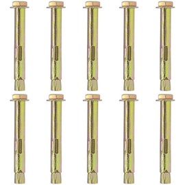 10 Pieces Expansion Bolts – Hexagonal Outer Expansion Sleeve Screws for Concrete and Masonry Wall Fixing (M8 x 80mm)