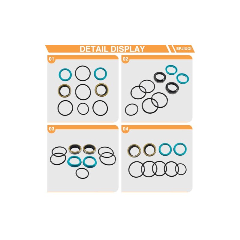 SPJIUQI Steering Cylinder Hydraulic Seal Kit for Kubota K2561-16600, H12200
