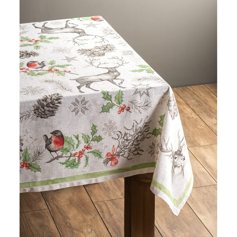 Maison d' Hermine Christmas Dew 100% Cotton Tablecloth for the
