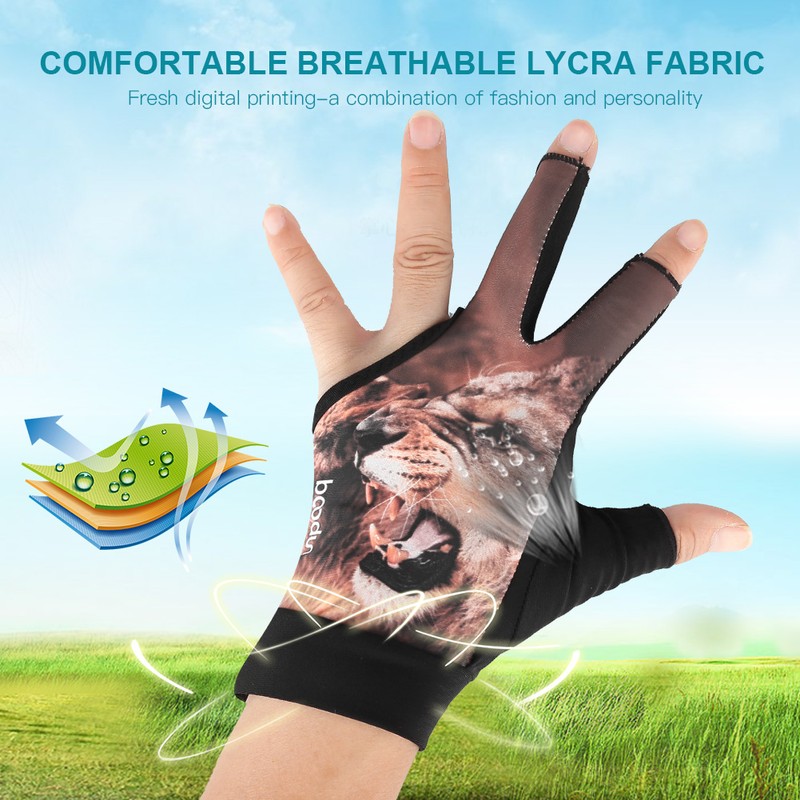 Boodun Unisex Adults 3-Finger Snooker Pool Cue Glove Billiards Shooters