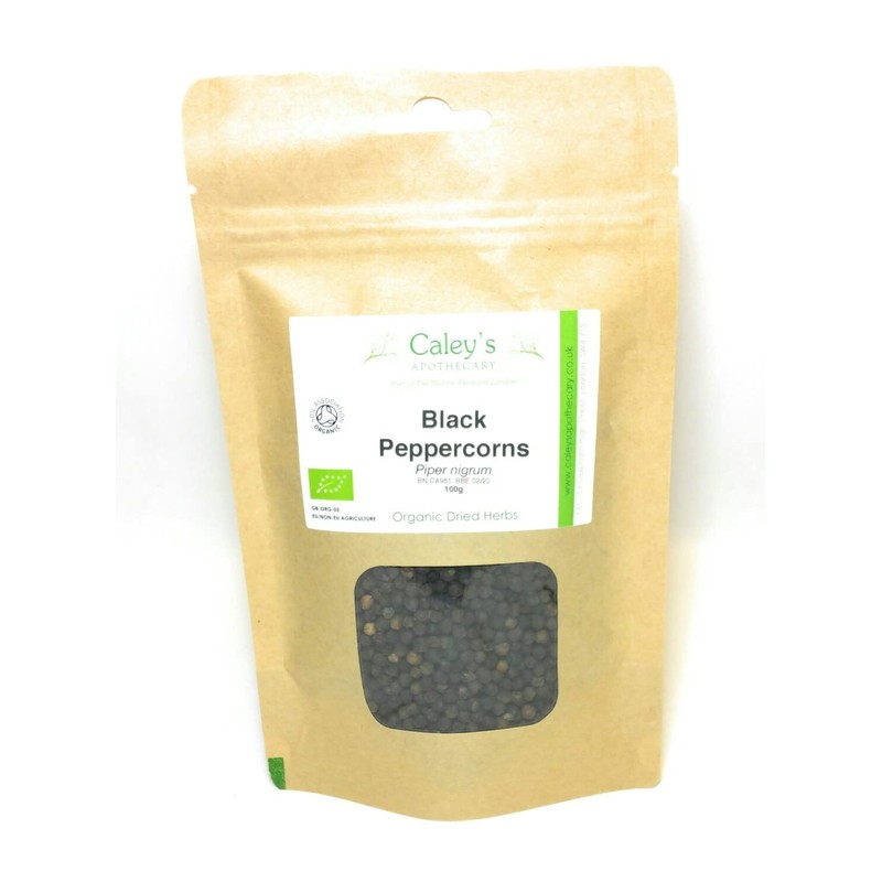 Organic Black Peppercorns (Piper nigrum) Dried Herb (50g)