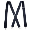 Adjustable 4-Clip Elastic X-Back Suspenders, 3.5 cm Wide Polyester Braces