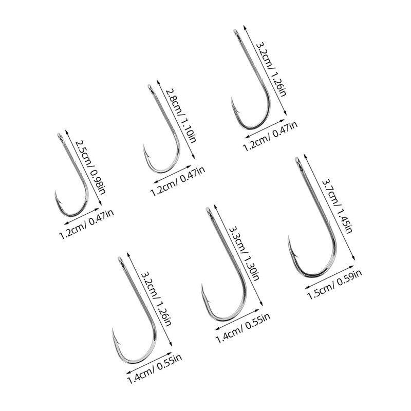Gatuida 300pcs Double Barbed Carbon Steel Fishing Hooks Beak Shape