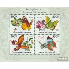 Comoros 2667-2670 Sheetlet (complete. issue.) unmounted mint/never hinged ** MNH 2010 Butterflies in the Region (Stamps for collectors) Butterflies