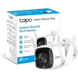 Tapo TP-Link TC65, Nuevo cámara de Seguridad Wi-Fi para Exteriores, 3MP, Visión Nocturna, Audio Bidireccional. Cloud Video Recording, Funciona con Alexa