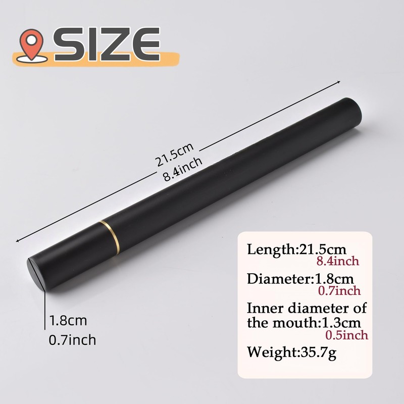 Black ABS Incense Storage Tube, 4/8 Inch Airtight Sealed Incense