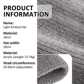 NebulaGlam Warm Winter Hat Knitted Hat Soft Winter Beanie Hat Chunky Knit Winter Hats for Men and Women for Outdoor Sports, C# Grey