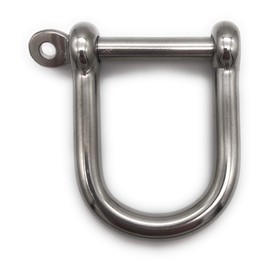 Stainless Steel Shackle Wide Shape Diameter 6 mm V4A A4 AISI 316 Rustproof Round Shackle D-Shackle Wire Rope Connector with Eye Bolt Stainless Steel [Choice of Sizes 5 6 8 10 12 mm] (6 mm)