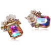 Betsey Johnson Flower Cluster Stone Drop Earrings