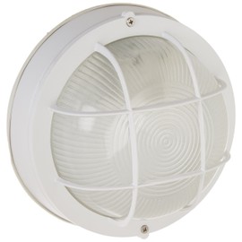 Sunset Lighting F7986-30 Outdoor Flush Mount with Frosted Prismatic Glass, White Finish