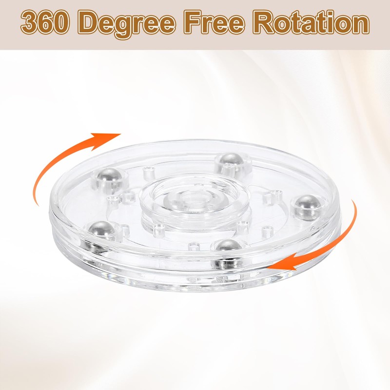 sourcing map 3Pack Acrylic Lazy Susan Turntable, 3" Spinner Lazy