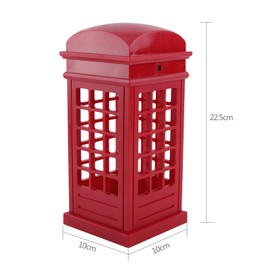 Fdit Telephone Booth Vintage London Designed LED Night Lamp Touch Sensor Table Desk Light for Bedroom Students Dormitory Illumination Home Bar Decoration Novelty Birthday Adjustable Brightness