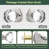 Lepushom 6 Pack Crystal Door Knobs Interior, Elegant Satin Nickel