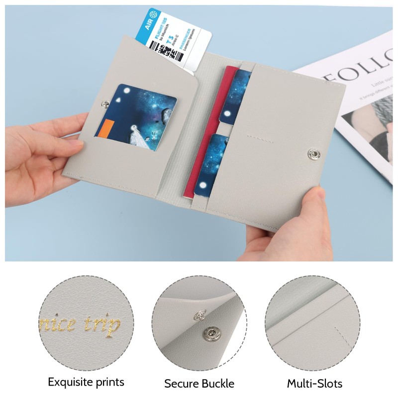 Iridsmole Passport Holder with RFID Blocking PU Leather Passport Cover