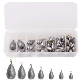 54pcs/Box Fishing Weights Sinkers Kit Assorted Bell Sinkers Bass Casting Sinker Weight Saltwater Freshwater Fishing Terminal Tackle Box Size 1/8oz-1oz