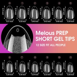 Short Nail Tips, Melous Almond Soft Gel Nail Tips Half Matte Pre Buff Full Cover Nails 240PCS Gel x Nail Tips