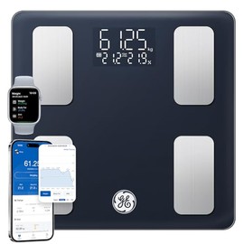 GE Smart Scale for Body Fat, Bathroom Weight Scales for BMI Muscle Mass Digital Bluetooth Electronic Body Composition Monitor for People with App Large Display, Accurate 180kg/400 Pounds Capacity