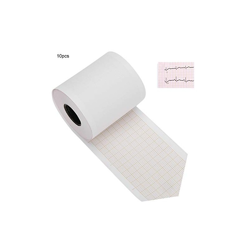 Qinlorgo Papel Térmico De Electrocardiógrafo, 10 Piezas, 50mm/2in x 20m/65.6ft
