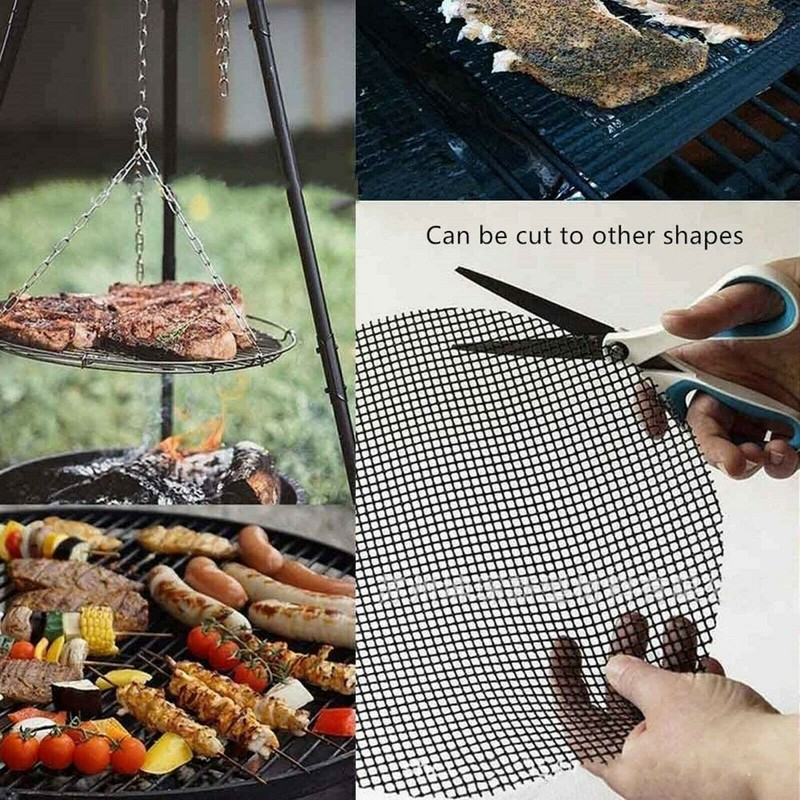 Non-Stick BBQ Grill Mesh Mat - Reusable and Fire Resistant