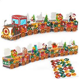 BOFUNX Advent Calendar for Filling, Small Train Set, 24 Pieces Gift Box with 1-24 Numbers Stickers for Advent Calendar, Christmas Calendar Gift
