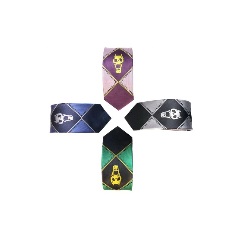JoJo Skeleton Silk Tie for Cosplay Costume, Tie Silk Anime
