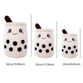 HICAS Bubble Tea Plush Pillow,Boba Plushie,Cartoon Plush Dolls Funny Milk Tea Soft Doll Tea Cup Cushion Bubble Tea Plush Toy Children's Toy Birthday Gift,Brown,24 cm/9.4 inch