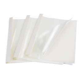RAYSON Thermal Binding Covers, 15-100 Sheets, 2 mm, 3 mm, 4 mm, 6 mm, 12 mm, A4, White, Pack of 25