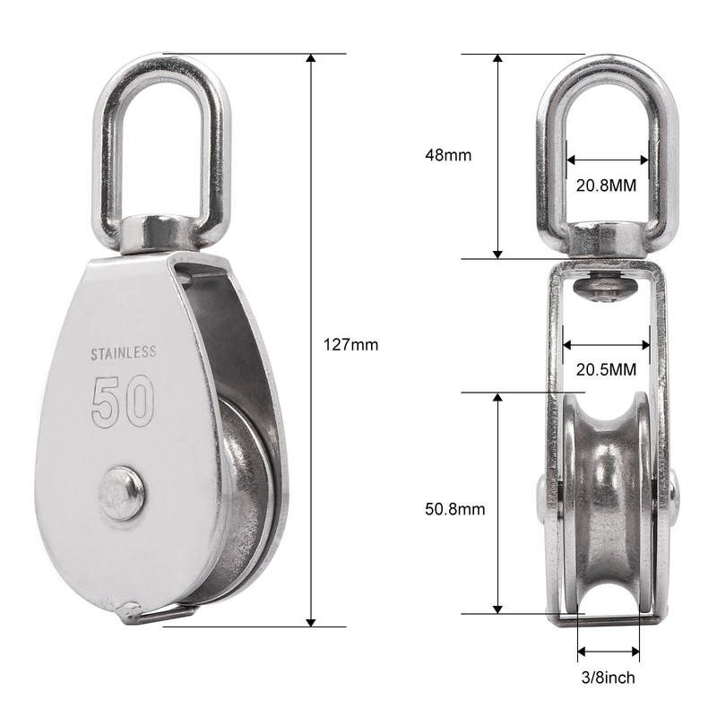 AOKOLL M50 Single Pulley Snatch Block Lifting Crane Heavy Duty