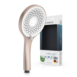 SCHÜTTE Capri Hand Shower with Velvet Jet Technology, Shower Head with Over 300 Nozzles and 3 Adjustable Jet Types, Anti-limescale Shower Head for the Shower, Rose