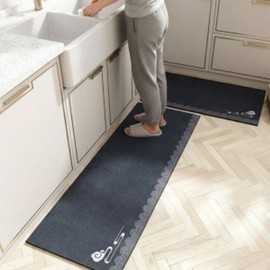 2 types of EAS quick-drying dark navy kitchen mats set