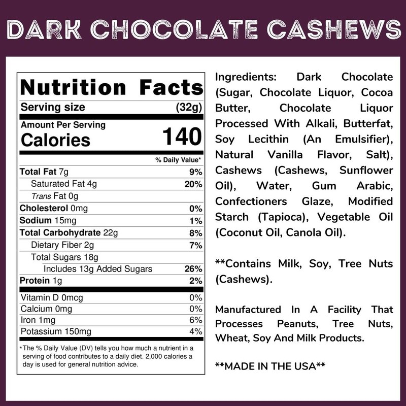 WinCrest Dark Chocolate Cashews (1.5 Lb Tub)
