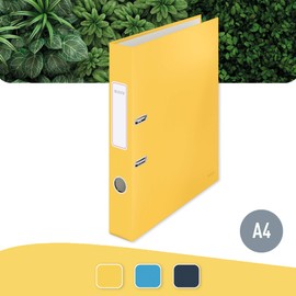 Leitz Lever Arch File, 350 Sheet Capacity, 50 mm Spine, Cosy Range, A4, Warm Yellow, 10620019