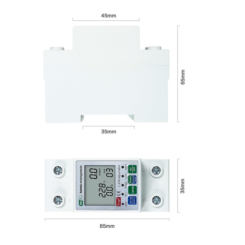 DEWIN Electricity Meter, DIN Rail, Smart Energy Meter Tuya WiFi