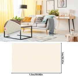 Multipurpose Rug Anti Slip Underlay, 100x150cm PVC Anti Slip Rug Pads Non Slip Mat, Cuttable Carpet Grip Mat Kitchen Drawer Shelf Liner Bathroom Waterproof Floor Mat for Home Office Cars (White)