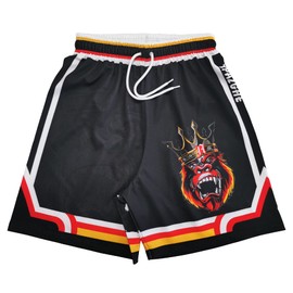 TPAZGHE - Pantalones cortos deportivos de baloncesto para hombre, malla para gimnasio, deportes, entrenamiento, cordón, retro, para correr, con bolsillos, Negro -, Large