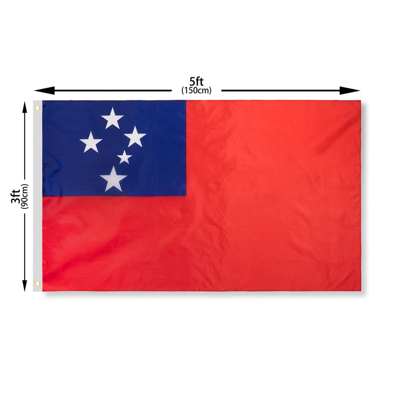 DANF Samoa Flag 3x5 Ft Thick Polyester, Fade Resistant, Brass