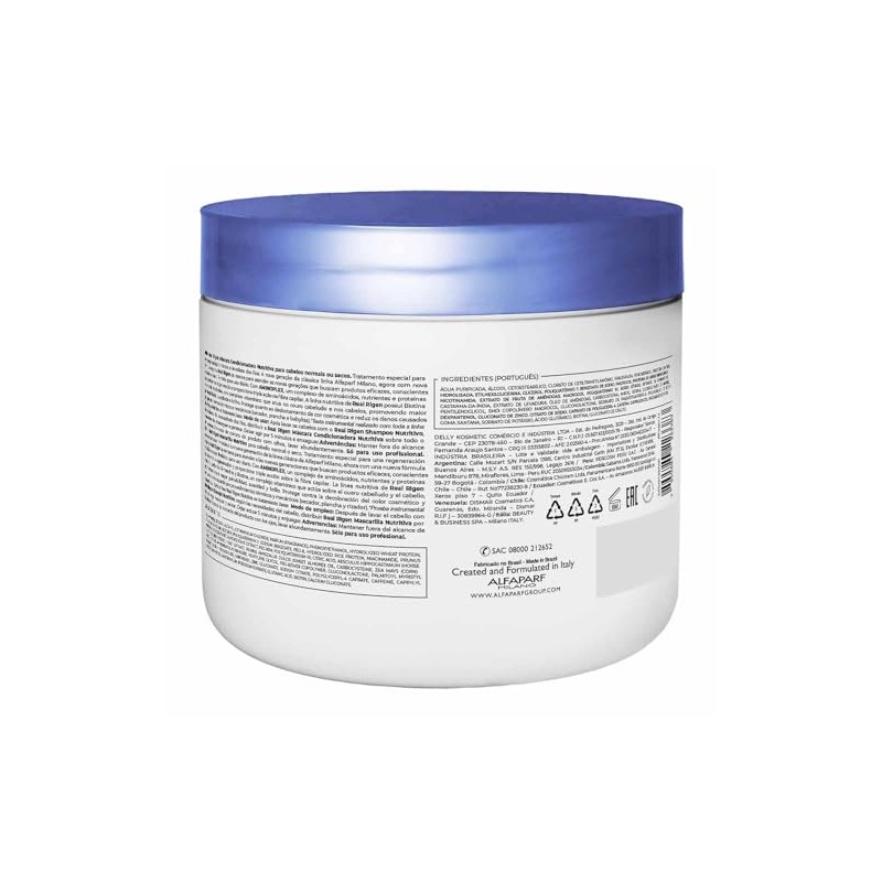 Alfaparf Milano Real Rigen Mascarilla Acondicionadora Nutritiva - Cabello Normal