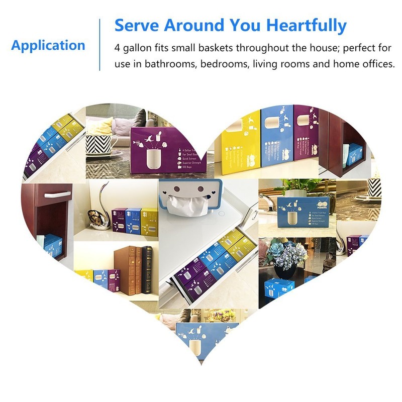 Purring Small Trash Bags with Quick-Dispense, 4 Gallon Trash Bags