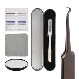 Professional precision 3mm sebum extruder self-care sebum management tweezers, 1 set, silver / 전문가용 정밀 3mm 피지압출기 셀프케어 피지관리 핀셋, 1세트, 실버