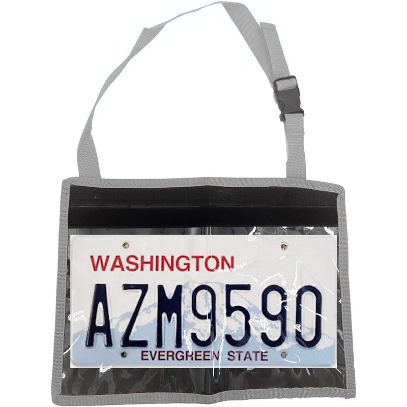 License Plate Holder with Hanging Strap, Test Drive Tag Bag,