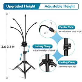 Homasky Standing Misters for Outside Patio – 3.6 FT Adjustable Height Stand Misting System for Outdoor Cooling, Portable Water Mister for Mist Playing, Backyard, Porch & Sprinkler