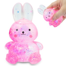 Squishy Stress Glitter Rabbit Toy for Kids Adults, Sugar Balls - Syrup Molasses Thick Glue/Gel Stretch Ball - Ultra Squishy and Moldable Slow Rise Relaxing Sensory Fidget Stress Toy