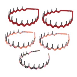 LALAFINA Teeth Comb Headband Set 5pcs Fashion Headwear Plastic Sharks Tooth Wavy Leopard Design