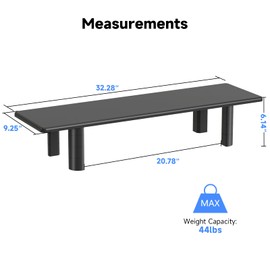 suptek Dual Monitor Stand Riser, 32.28Inch Large Monitor Stands for 2 Monitors, Computer Monitor Stand, Wooden Desktop Oraganizer Shelf for Office Desk Computer,TV,Laptop