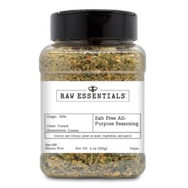 Salt Free All-Purpose Seasoning - Savory and Citrusy Seasoning Blend - Great on Meat, Vegetables, Pasta, and More - Large 9 Ounce Bottle - Salt Free, Vegan, Non GMO, Gluten Free