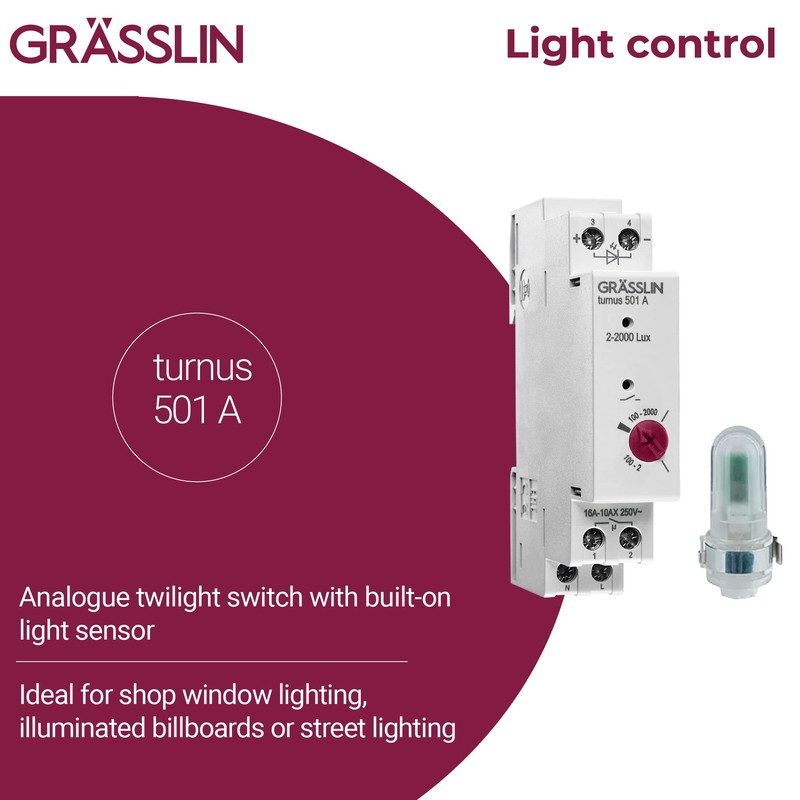 GRÄSSLIN 18.18.0013.1 Turnus 501 A - Analogue Twilight Switch with