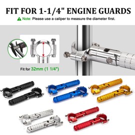 XINGWU XINGWU 1.25" Foldable Motorcycle Highway Foot Pegs Universal for 32mm Crash Bars CNC Anti-Slip Foot Rest Pedals for Harley Touring Honda Yamaha Suzuki Motorbike Electric Dirt Pit Bike(Silver)