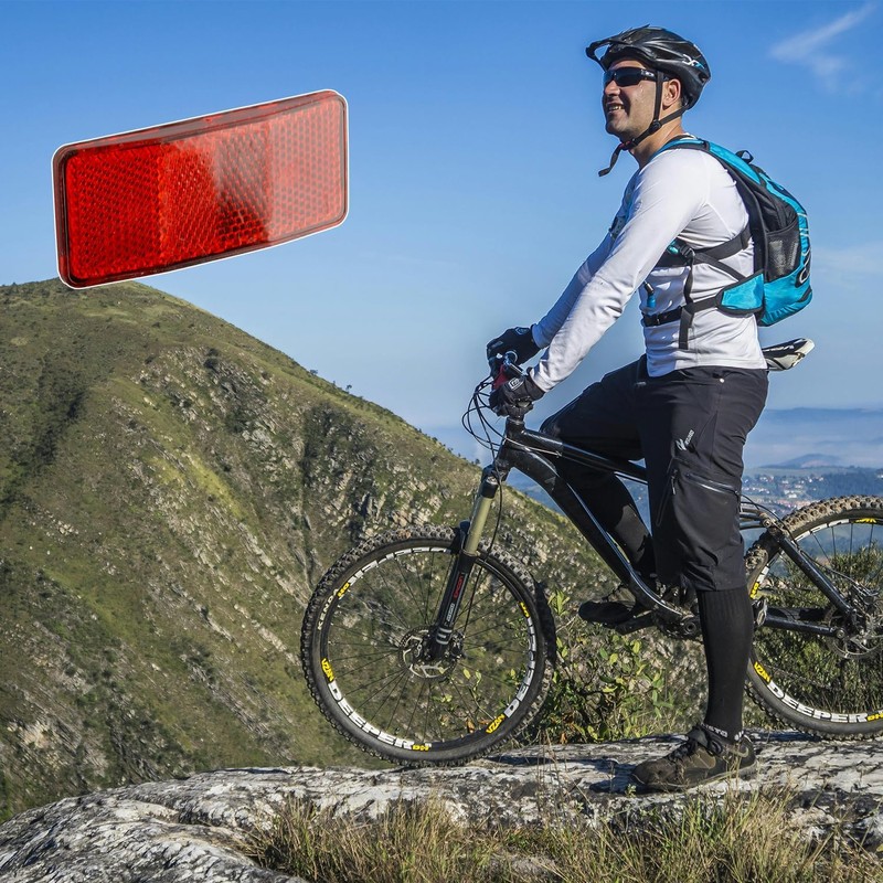 Tabanzhe Bike Rear Reflector- Red Rectangular Bicycle Rectangular Safety Reflective